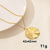 Vintage Stainless Steel Geometric Flat Round Pendant Necklace for Women AO1780-6-1