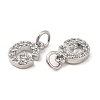 Brass Micro Pave Grade AAA Cubic Zirconia Charms ZIRC-P067-11P-G-NR-3