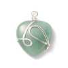 Natural Green Aventurine Pendants PALLOY-JF01663-02-1