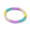 Handmade Polymer Clay Heishi Beads Stretch Bracelets BJEW-JB04487-M-2