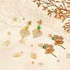 Beebeecraft 24Pcs 6 Styles Flower & Square Brass Stud Earring Findings KK-BBC0008-08-4