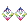 Rainbow Color Printed Iron Pendants RN-CBA3547-03B-1