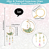 1Pc Alloy & Natural Gemstone Chips Moon Hanging Ornaments HJEW-BBC0001-17B-2