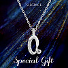 SHEGRACE Rhodium Plated 925 Sterling Silver Initial Pendant Necklaces JN913A-6