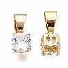 Brass Cubic Zirconia Charms KK-P075-25G-2