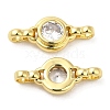 Rack Plating Brass Pave Clear Cubic Zirconia Connector Charms KK-Z028-05G-2