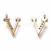 Brass Micro Pave Clear Cubic Zirconia Charms ZIRC-B002-39G-V-2