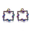 Rack Plating Rainbow Color Alloy Pendants PALLOY-S180-313-2