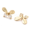 Butterfly Brass Stud Earrings EJEW-Q800-25KCG-2