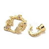 Brass Micro Pave Cubic Zirconia Fold Over Clasps KK-U037-25G-01-2