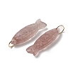 Natural Strawberry Quartz Carved Pendants X-G-G314-01G-01-2