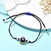 Evil Eye Handmade Lampwork & Glass Adjustable Braided Bead Bracelets BJEW-MZ00099-05-2