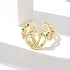 Brass Open Cuff Rings for Women RJEW-K289-01G-V-2