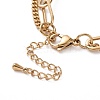 Vacuum Plating 304 Stainless Steel Double Chains Multi Layered Necklace with Butterfly Charm for Women STAS-E155-13G-4