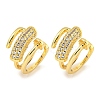 Brass Micro Pave Cubic Zirconia Cuff Earrings EJEW-C104-090G-1