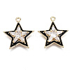 Brass Micro Pave Clear Cubic Zirconia Pendants KK-T056-67G-B01-NF-1