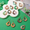 14Pcs 7 Colors Opaque Resin and Walnut Wood Pendants RESI-TA0005-11-8
