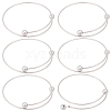 6Pcs Adjustable 304 Stainless Steel Wire Cuff Bangle Making MAK-BBC0001-24C-P-1