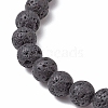 Natural Bamboo Leaf Agate with Natural Lava Rock Beaded Stretch Bracelets for Women BJEW-JB11130-07-4