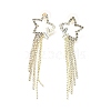 Clear Cubic Zirconia & Crystal Rhinestone Long Dangle Stud Earrings EJEW-C037-06A-LG-1