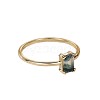 Brass and Moss Agate Finger Rings for Women FS-WGD1EDF-06-5