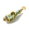 2Pcs Electroplated Natural Quartz Crystal Dyed Copper Wire Wrapped Pendants PALLOY-JF03169-01-4