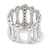 304 Stainless Steel Open Cuff Ring for Women RJEW-F166-04P-01-3