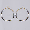 Glass Colorful Beads Hoop Earrings for Women SX7137-3-1