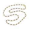 2mm Faceted Round Natural Spinel & Brass Link Chain Necklaces NJEW-S436-01-2