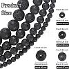 Olycraft 4 Strands 4 Styles Natural Lava Rock Round Beads Strands G-OC0003-35-2