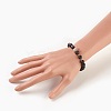 Natural Black Agate(Dyed & Heated) Beads Stretch Bracelets BJEW-JB03966-4