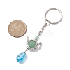 Natural Green Aventurine & Glass Pendant Keychain KEYC-JKC00807-3