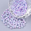 Rainbow ABS Plastic Imitation Pearl Beads OACR-Q174-4mm-01-1