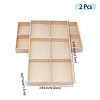 2Pcs 6 Grids Rectangle Wooden Display Trays for Jewelry AJEW-DJ0001-94B-2