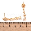 Teardrop Brass Micro Pave Clear Cubic Zirconia Stud Earrings EJEW-K300-41G-5