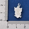 925 Sterling Silver Owl Charms STER-G045-14S-3