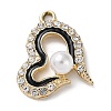 UV Plating Light Gold Alloy Rhinestone Pendants PALLOY-Z016-08G-2