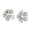 Flower Brass Micro Pave Cubic Zirconia Stud Earring Findings KK-M326-08P-1