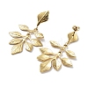 201 Stainless Steel Leaf Dangle Stud Earrings EJEW-D084-11G-4