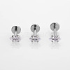 316L Stainless Steel Clear Cubic Zirconia Threadless Labret Stud WGB6B2D-02-1