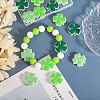 CHGCRAFT 15Pcs 3 Colors Clover Food Grade Eco-Friendly Silicone Beads SIL-CA0002-90-4
