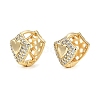 Brass Micro Pave Clear Cubic Zirconia Hoop Earrings for Women EJEW-U030-04G-01-1