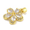 Rack Plating Brass Micro Pave Cubic Zirconia Pendants KK-G513-93G-3