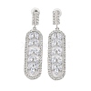 Brass Micro Pave Cubic Zirconia Stud Earrings EJEW-B046-24P-1