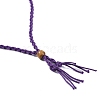 Braided Waxed Cord Empty Macrame Pouch Slider Necklace Making FIND-C061-01B-2