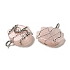 Natural Rose Quartz Copper Wire Wrapped Pendants G-K338-07P-03-2