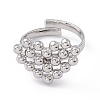 Non-Tarnish 304 Stainless Steel Rings Heart Adjustable Ring for Women RJEW-E055-01P-2