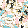 40Pcs 4 Colors Alloy Enamel Pendants ENAM-CJ0002-29-8