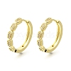 Brass Clear Cubic Zirconia Hoop Earrings EJEW-M047-22G-4