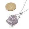 Brass Pouch Necklace Making for Gemstone Nugget NJEW-JN04369-01-5